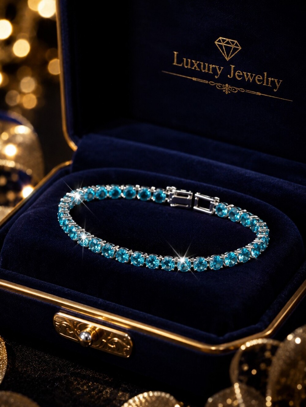 Minimalist Square Tennis Bracelet – Sparkling Oxide Zirconia Unisex Jewelry,